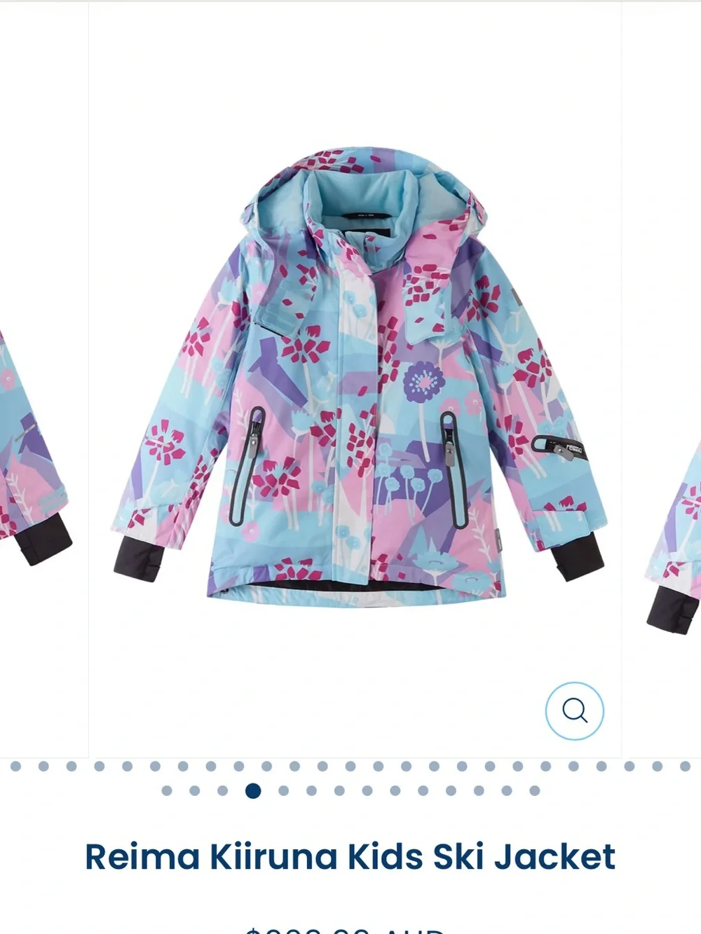 Reima Kiiruna Kids Ski Jacket - Pastel Floral Print (Blue/Pink)